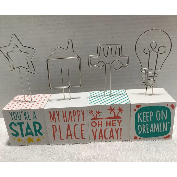 Chalk Couture  Block Photo Holders Car,‎ Star, House and Lightbulb- NEW - Picture 17 of 17